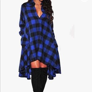 Plaid dress with pockets